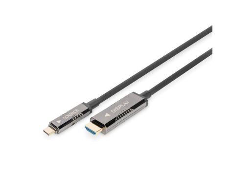 Kabel adapter hybrydowy AOC USB Typ C na HDMI 4K 60Hz 10m AK-330150-100-S