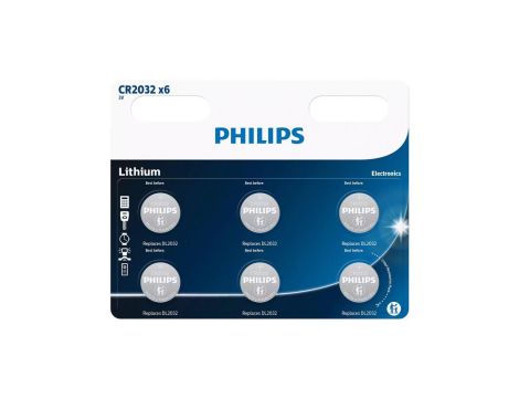 Bateria cr 2032 3V zestaw 6szt CR2032P6/01B Philips
