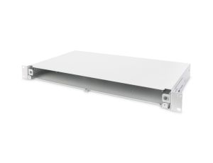 Panel krosowy FO bez płyty czołowej 19 1U, wysuwany, dławnica PG13.5 i PG16, opaski/uchwyty, szary DN-96200-QL