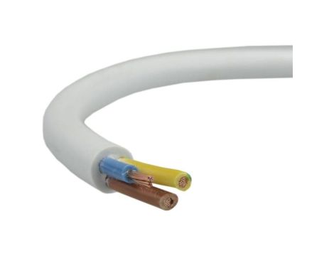 Przewód prądowy H03VV-F / OMY 300V 3x0,5 biały linka Elektrokabel /100m/
