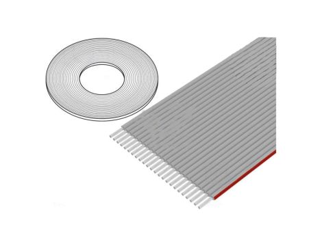 DS1057-01-24A282R-30.5 Przewód: wstążkowy 1mm linka Cu nieekranowany PVC szary 30,5m