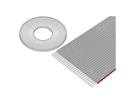 DS1057-01-26A282R-30.5 Przewód: wstążkowy 1mm linka Cu nieekranowany PVC szary 30,5m