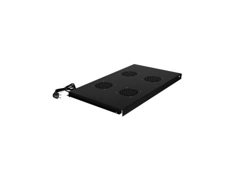 Panel 4x wentylator RACK 19 do szaf 600x1000 podsufitowy czarny 420x745mm NEKU FLR