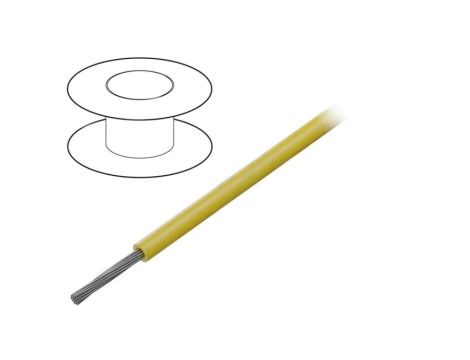 1550-YL005 Przewód na rolce 30,5m linka Cu 24AWG PVC żółty 1kV