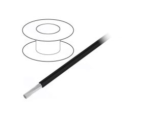 Przewód na rolce 30,5m linka Cu 26AWG PVC czarny 600V 1853 BK005