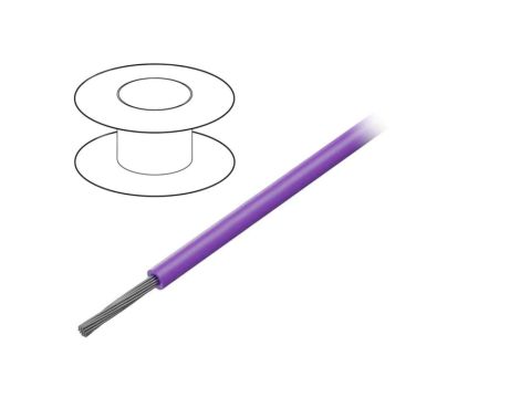 1551-VI005 Przewód na rolce 30,5m linka Cu 22AWG PVC fioletowy 1kV