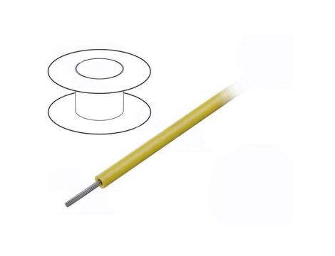 1854-YL005 Przewód na rolce 30,5m linka Cu 24AWG PVC żółty 600V