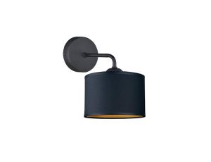 Kinkiet nowoczesny abażur 1xE27 FLOW BLACK