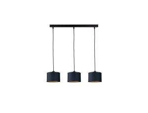 Lampa wisząca nowoczesna abażur 3xE27 FLOW BLACK