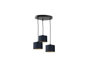 Lampa wisząca nowoczesna abażur 3x E27 FLOW BLACK