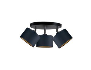 Spot nowoczesny abażur 3x E27 FLOW BLACK
