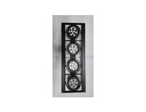 Oprawa zwieszana prostokątna czarna 40W/830 4xAR111 LED Flash 1S RELCO