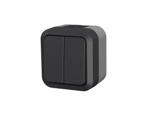 Łącznik świecznikowy podwójny natynkowy Aqua Pro IP55 szaro grafitowy 60323