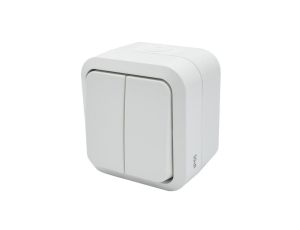 Łącznik świecznikowy podwójny natynkowy Aqua Pro IP55 biały 60223