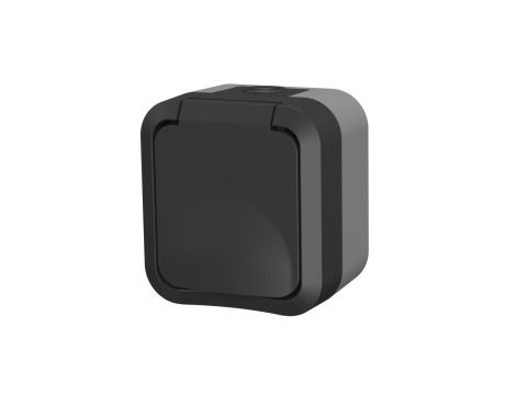 Gniazdo z uziemieniem pojedyncze natynkowe Aqua Pro IP55 szaro grafitowe 60324