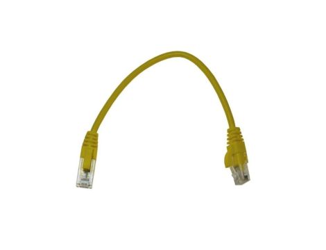 Kabel patchcord UTP5 0,25m żółty