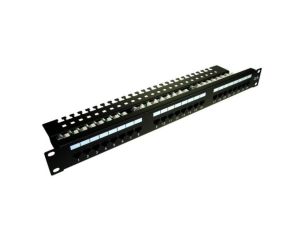 Patch panel 24-port UTP kat.5e 1U 19cali półka organizer