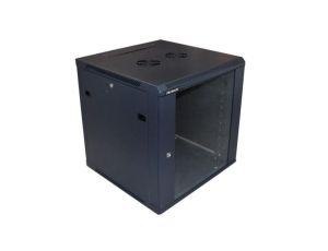Szafa 19cali wisząca ZETA 12U 600x600 RAL9004 szkło d