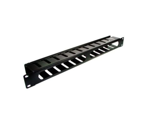 Organizator kabli 1U 12 uchwytów metal czarny