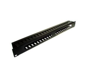 Organizator kabli 1U 24 uchwyty metal czarny