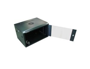 Szafa 19cali wisząca ZETA 6U 600x450 RAL9004 szkłod