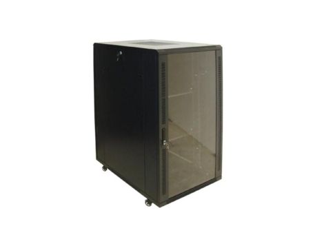 Szafa 19cali stojąca 27U 600x600 BETA RAL9004 szkło