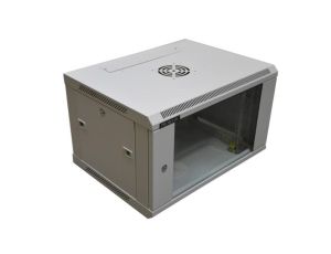 Szafa 19cali wisząca ZETA 6U 600x450 RAL7035 szkłod