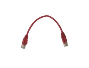 Kabel patchcord UTP5 0,25m czerwony