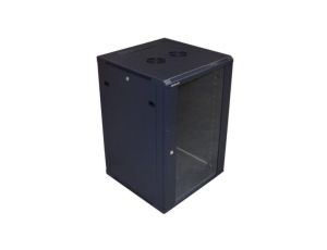 Szafa 19cali wisząca ZETA 18U 600x600 RAL9004 szkło d