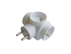 Rozgałęźnik 3-gniazdowy - 3x2P+Z, z uziemieniem, biały / 28207