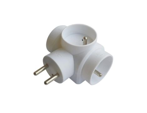 Rozgałęźnik 3-gniazdowy - 3x2P+Z, z uziemieniem, biały / 28207