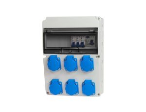 Rozdzielnica stacjonarna 11M 6x230V + zabezpieczenia IP66 RSW006FC003/1F