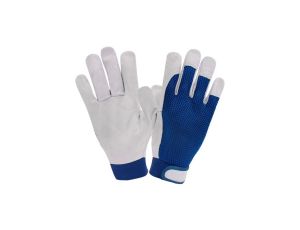 Rękawice ochronne skórzane rzep X-TEC BLUE MESH rozmiar 10