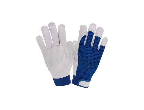 Rękawice Robocze Skórzane Rzep X-TEC BLUE MESH Rozmiar 9