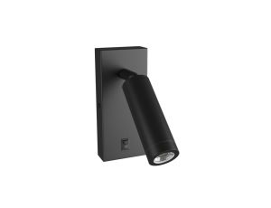 Oprawa MADARA SLIM MR11 SWITCH KINKIET 230V IP20 38x95 + baza140x60x25 CZARNY z włącznikiem