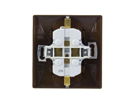 AKCENT Gniazdo podwójne z/u Schuko z przesłonami brązowe GP-2ASP/24