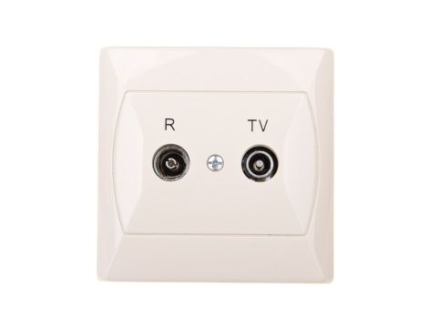 AKCENT Gniazdo antenowe RTV przelotowe 10dB beżowe GPA-10AP/01