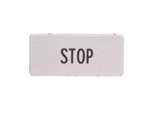 Tabliczka opisowa STOP 22x10mm srebrna prostokątna 110SQ25 038507 /20szt./