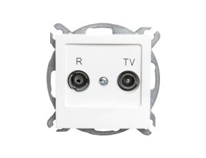 AS Gniazdo antenowe RTV przelotowe 16dB ecru GPA-16GP/m/27