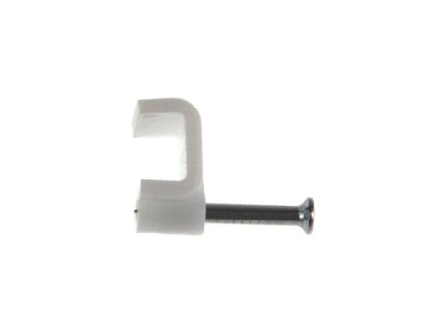 Uchwyt kabla płaski 8mm biały