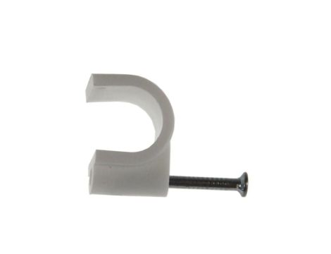 Uchwyt kabla okrągły 12mm KN-12 biały