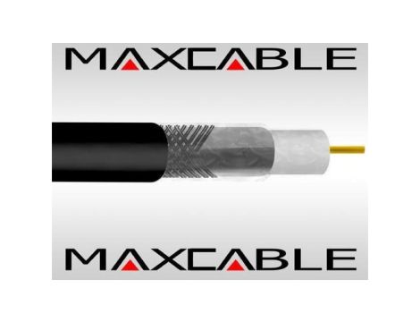 Przewód RG6U 1,02Cu żelowany UV czarny 100m MAXCAB