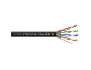 Przewód UTP5E drut Cu UV czarny 305m MAXCABLE
