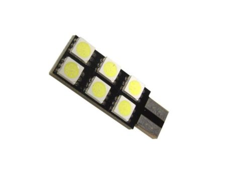 Żarówka T10/W5W 10mm 6*5050 12V CW CANBUS
