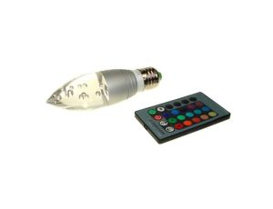 Żarówka LED Offa E27 3W RGB z pilotem srebrna-