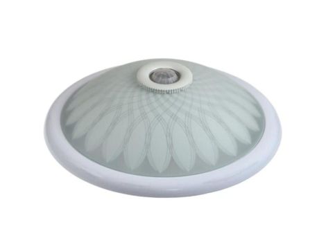 Plafon 2x40W E27 z czujnikiem PIR szkło frosted..