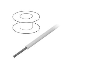 Przewód na rolce 30,5m linka Cu 18AWG PVC biały 600V 3075 WH005