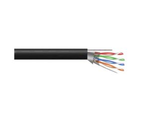 Przewód FTP5E drut Cu UV+ linka nośna 305mMAXCABLE