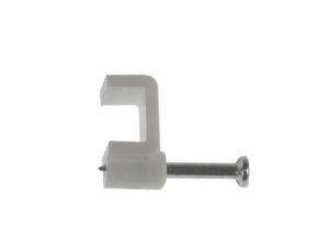 Uchwyt kabla płaski 7mm biały