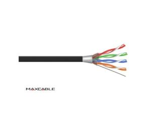 Przewód FTP6 drut Cu UV czarny 305m MAXCABLE